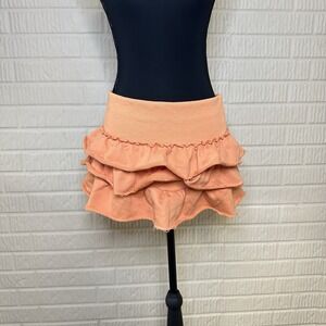 NWT Edikted Martina Tiered Ruffle Stretch Cotton French Terry Micro Mini Skirt M